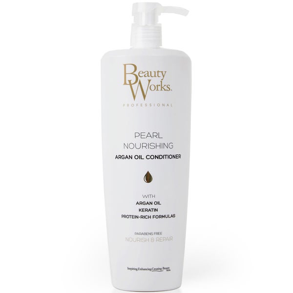 بلسم زيت الأرغان المغذي Pearl Nourishing من Beauty Works بحجم كبير 1 لتر